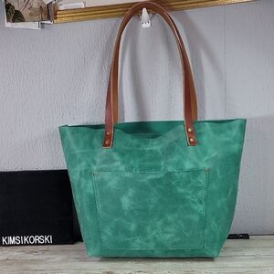 Portland Leather Goods PLG Large Leather Tote Bag In Color Reef Bridle Straps